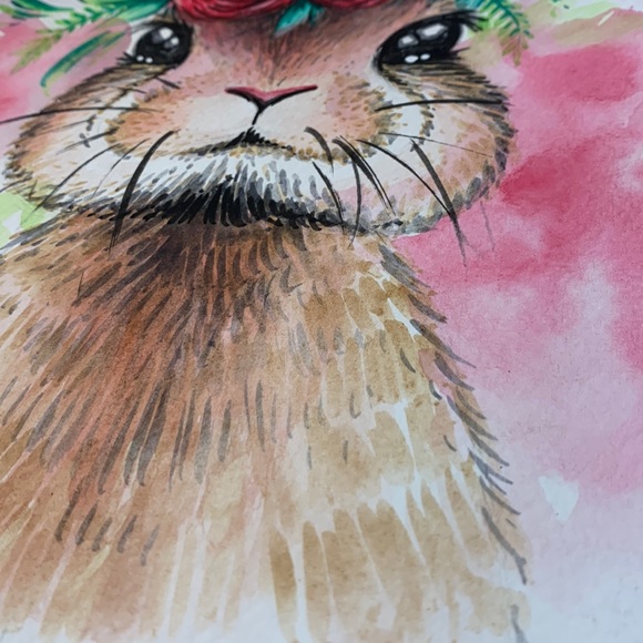 SALE!! Cottontail bunny painting handmade.   2 - Picture 3 of 6
